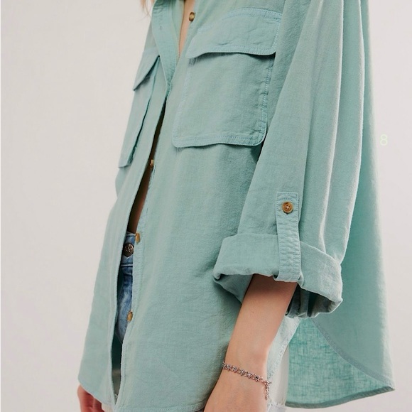 NEW Free People We The Free Made For Sun Linen Shirt - Picture 5 of 10